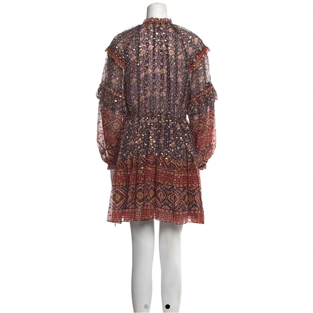 ULLA JOHNSON Erisa Silk Ruffled Boho Dress - Picture 5 of 16